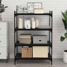 vidaXL Prancha de Estante para Livros 4 pcs Preto 100 x 40 x 1.5cm