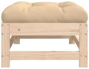 Apoios de pés p/ jardim c/ almofadões 2 pcs pinho maciço