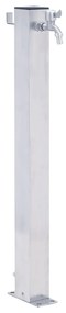 364498 vidaXL Coluna de água para jardim em aço inoxidável quadrada 80 cm