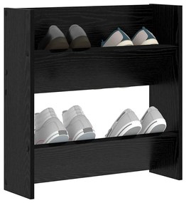 Armários para Sapatos de Parede Carvalho preto 60 x 18 x 60 cm