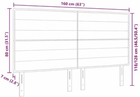 Cabeceira LED Design de Linhas Preta 80 cm Tecido