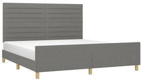 Estrutura de cama sem colchão 160x200 cm tecido cinzento-escuro