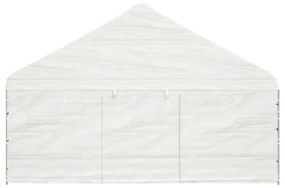 Gazebo com telhado 15,61x5,88x3,75 m polietileno branco