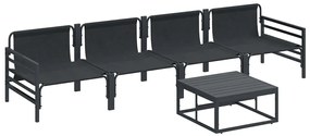 Conjunto de Sofá de Jardim 5 pcs Antracite Aço