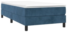 Estrutura de cama 80x200 cm veludo azul-escuro