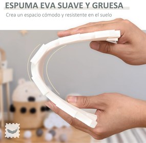 HOMCOM Tapete Puzzle para Bebés 36 Peças 31,5x31,5cm com 26 Letras (A-Z) e Números 0 ao 9 Quebra Cabeça Infantil de 3,24m² Espuma EVA Suave Cinza e Branco