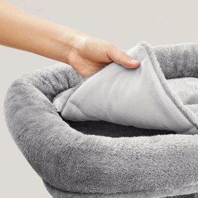 Arranhador com 2 cavernas 49 x 32 x 74 cm cinzento