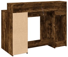 Secretária luzes LED 120x55x91cm deriv. madeira carvalho fumado