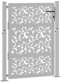 Portão de jardim 105x130 cm design de folha de aço resistente