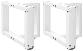 Pés para mesa de centro em forma de T, 2 peças, branco, 50x25x(30-31)