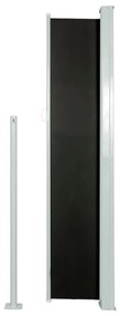 Toldo lateral retrátil para pátio 160x300 cm preto
