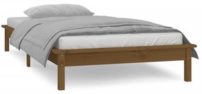 Estrutura de cama c/ luzes LED 90x200 cm madeira castanho mel