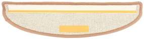 Tapete/carpete para degraus 15 pcs 65x21x4 cm castanho-claro