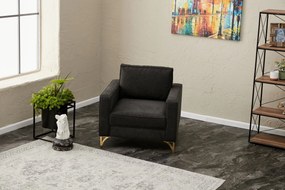 Sofá de 1 Lugar Berlin – Antracite Dourado – 90x83x91 cm