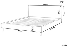 Capa em tecido cinzento claro 140 x 200 cm para cama FITOU	 Beliani