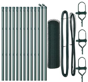 Cerca Hexagonal vidaXL Verde 0.4x25 m Aço
