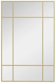 HOMCOM Espelho de Parede Retangular 90x60 cm com Moldura de Metal Espelho Decorativo para Sala Quarto Entrada Dourado