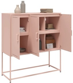 Aparador alto 100,5x39x107 cm aço rosa