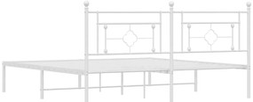 Estrutura de cama com cabeceira 180x200 cm metal branco