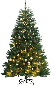 vidaXL Árvore Natal artificial articulada c/ 300 luzes LED+bolas 180cm