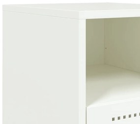 Mesas de cabeceira 2 pcs 36x39x60,5 cm aço branco