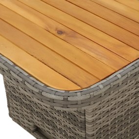 2 pcs conjunto sofás de jardim c/ almofadões vime PE cinzento