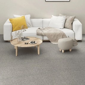 vidaXL Ladrilhos carpete para pisos 16 pcs 4 m² 25x100 cm cinza-claro