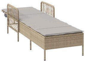 Espreguiçadeira Bege e cinza claro Rattan PE 157 x 55 x 92 cm