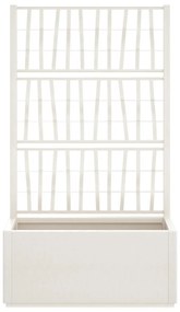 Vaso/floreira de jardim c/ treliça 80x36x140 cm PP branco