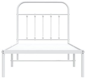 Estrutura de cama com cabeceira 90x200 cm metal branco