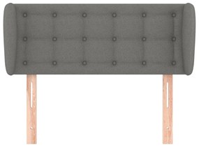 Cabeceira de cama c/ abas tecido 83x23x78/88 cm cinzento-escuro