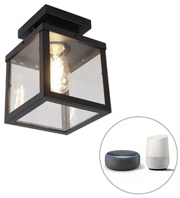 LED Luminária de teto exterior inteligente industrial preta com ST64 Wifi - Rotterdam Moderno