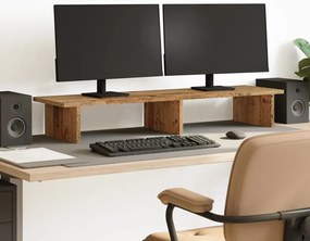vidaXL Suporte monitor 100x27x15 cm derivados de madeira madeira velha