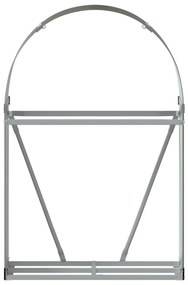 Suporte de lenha 80x45x120 cm aço galvanizado castanho