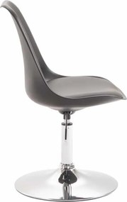 Conjunto de 4 cadeiras de sala de jantar Maverick em plástico com estrutura cromada 76-81 x 48 x 57 cm Preto