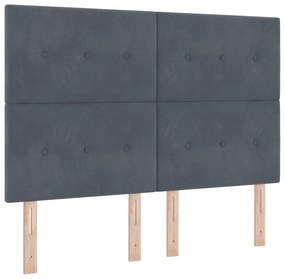 Cama vidaXL Cinza Escuro 160x200 cm Veludo