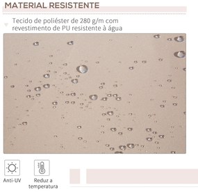 Toldo Manual Retrátil 295x200 cm Toldo para Varanda com Manivela de Me