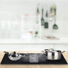 vidaXL Placa de indução flexizone de encastrar c/ mesa downdraft 78 cm