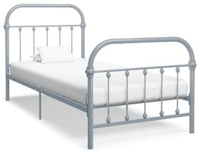 vidaXL Estrutura de cama 100x200 cm metal cinzento