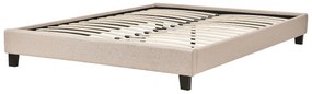 Sommier de casal em tecido creme 160 x 200 cm ROANNE Beliani