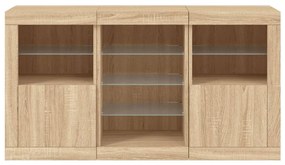 Aparador com luzes LED 123x37x67 cm carvalho sonoma