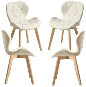 Pack 4 Cadeiras Zie Tecido - Beige