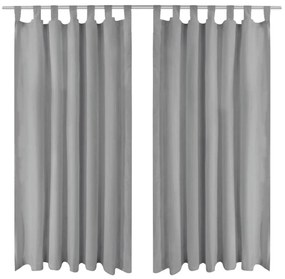 vidaXL Cortinas de cetim com presilhas 2 pcs 140x225 cm cinzento