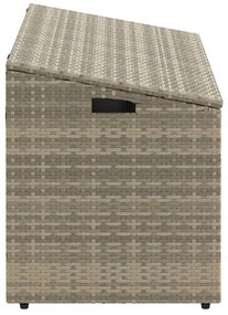 Caixa de arrumação p/ jardim 110x50x58 cm vime PE cinza-claro