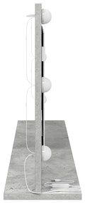 Espelho de Maquilhagem com Luzes LED Cinza Concreto 100x45x18 cm