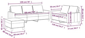3 pcs conjunto de sofás com almofadões veludo cinzento-claro