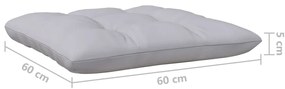 13 pcs conjunto lounge de jardim c/ almofadões cinzentos pinho