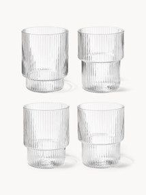 Copos artesanais com padrão em relevo Ripple, 200 ml, conjunto de 4