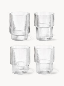 Copos artesanais com textura canelada Ripple, 200 ml, 4 uni.