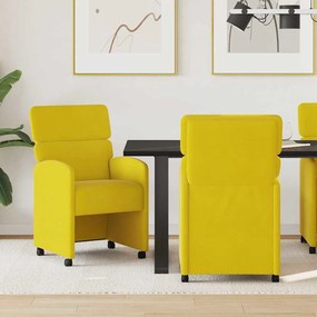 vidaXL Cadeiras de Jantar com Rodas 2 pcs Amarelo 58 x 65 x 98 cm